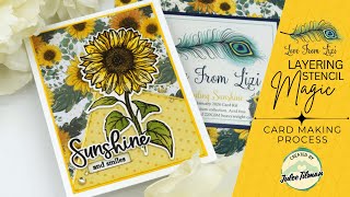 Layering Stencil Magic: Sending Sunshine Card Kit | Love from Lizi @ElizabethJohnlovefromlizi