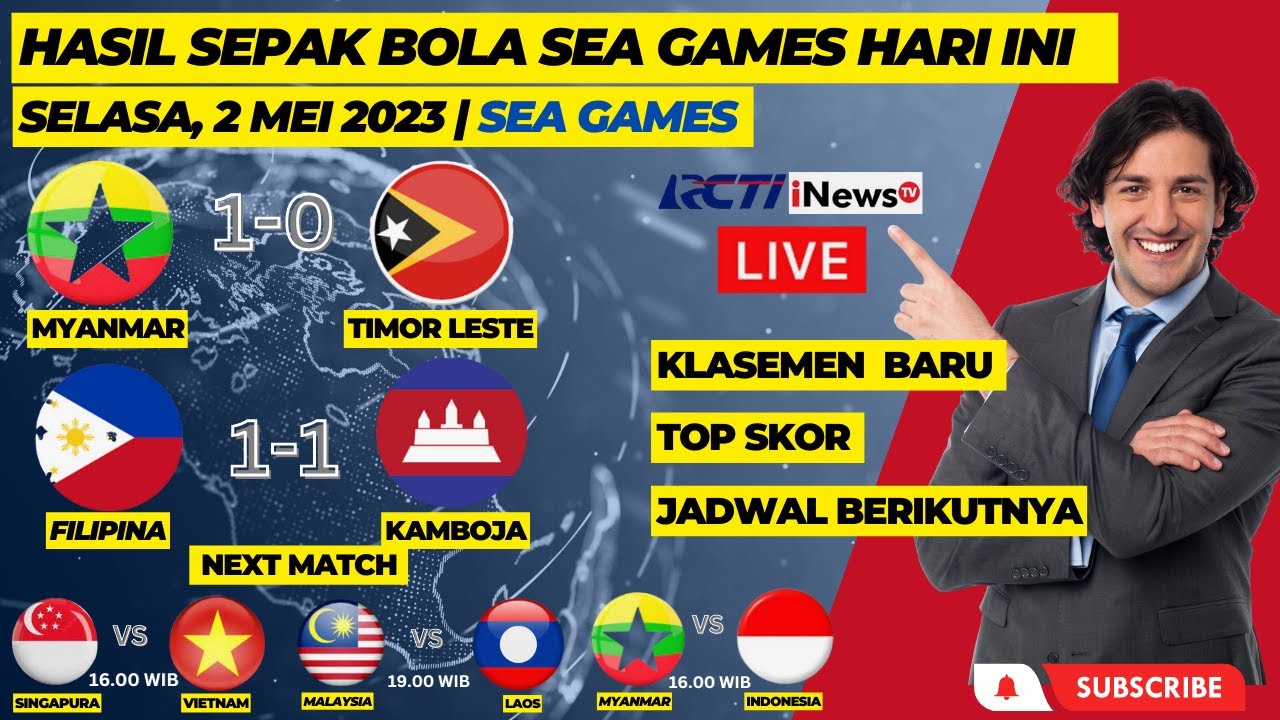 HASIL SEPAK BOLA SEA GAMES 2023 HARI INI | JADWAL FILIPINA VS KAMBOJA ...