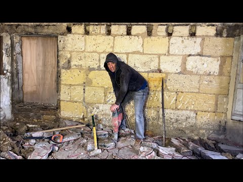 Abandoned House Renovation In France - Breaking the concrete.