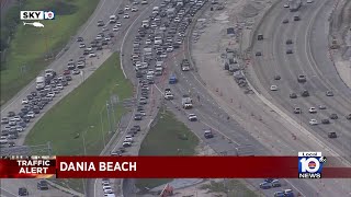 Fatal crash shuts down SB lanes of I-95 in Dania Beach