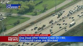 One dead after violent crash on I-90; lane closures to persist