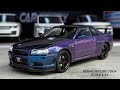 HD Miniature | Purple Nissan Skyline GT-R R34 1/24 Scale Model Car