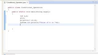 ▶ Java Programming Tutorial-12- Conditional Operators Program
