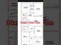 30x60 house map modren architect plan 3 room plan 30x60 floor design map