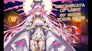 【FGO】Koyanskaya of Light My Room Voice Lines Post-Tunguska ver.(ENG)