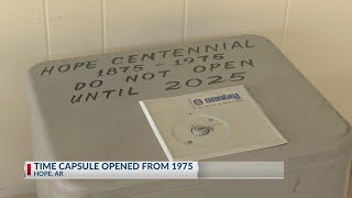 Opened time capsule gives residents a glimpse at life in Hope, Ark. 50 years ago