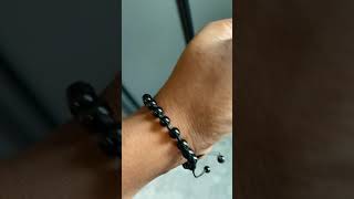 Black onyx macrame bracelet