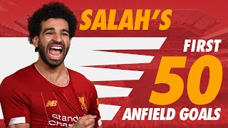 Mo Salah's first 50 Liverpool goals at Anfield | Chelsea, Roma, Man City and more
