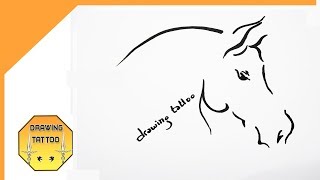 how to draw a horse in tattoo style