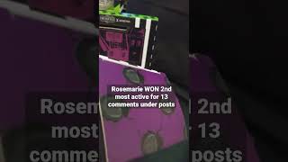 Rosemarie Boulerisse won Free Beetlejuice 2nd most active FB  follower 13 comments!!