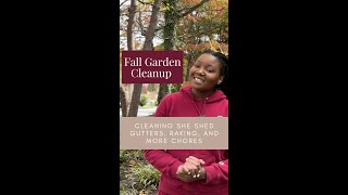 Fall Garden Cleanup Part 2 | Raking, Planting a new Shrub, and Cleaning the She Shed Gutters