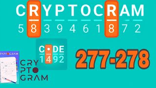 CRYPTOGRAM Word Logic Puzzles level 277 278