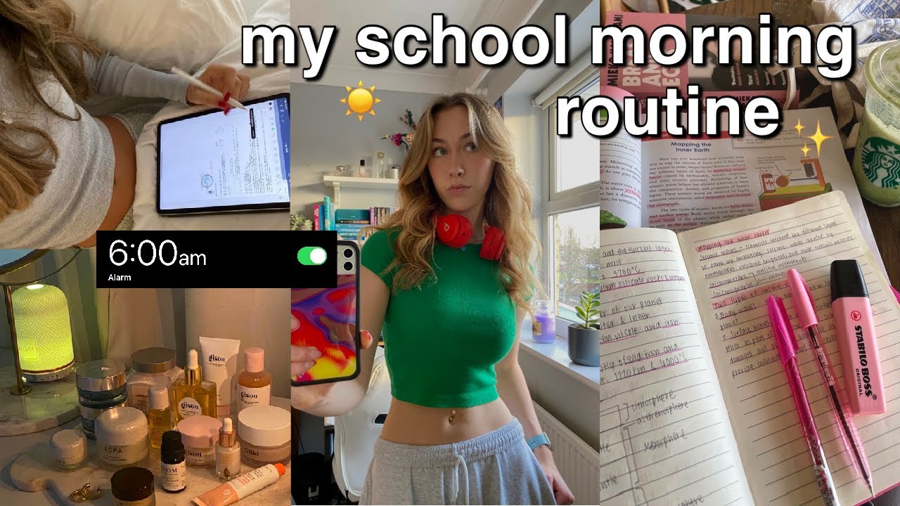 MY 6AM SCHOOL MORNING ROUTINE + Haul, Grwm, Study - YouTube