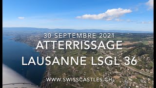 Landing LSGL runway 36 via Sierra. Atterrissage à Lausanne, piste 36 via Sierra. 30 septembre 2021