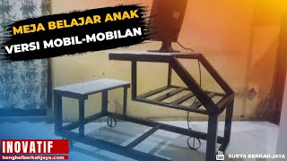 Spesifikasi bahan dan ukuran pembuatan meja belajar anak versi mobil mobilan