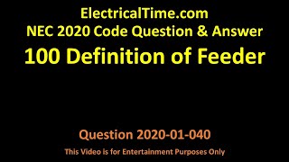 NEC 2020 - 100 Def Feeder Video 20-01-040