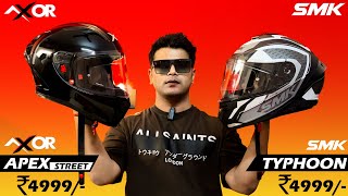 SMK Typhoon vs Axor Apex Street😍Which is best in Quality, Comfort and travel? Best Helmet Under 5000