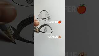 How to draw Lucifer and Charlie eyes from Hazbin Hotel #shorts #hazbinhotel #art