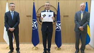 Finnish and Swedish ambassadors submit NATO applications to Stoltenberg | AFP