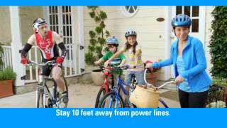 Stay away from power lines safety message