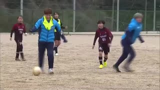 なでしこリーグ１部昇格「岡山湯郷ベル」選手が小学生と交流…美咲町でイベント【岡山】 (25/02/02 17:00)