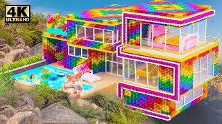 Satisfying Video | How To Make Mountain View Slope House With Luxury Swimming Pool ASMR Magnet Balls