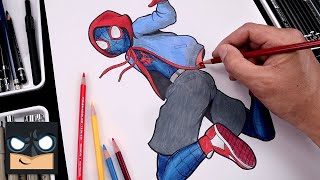 How To Draw Miles Morales | Spider Man Draw & Color