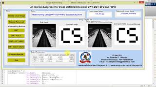 Matlab Code for Image Watermarking Using DWT and DCT