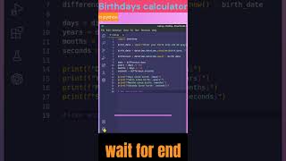 Python Code to Calculate Days, Years, Months, and Seconds Since Birth Date #shorts #trending