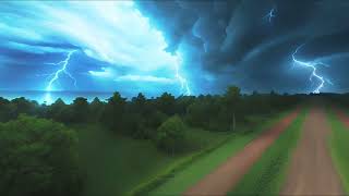 Rain Sound for Sleeping - Heavy Rain and Thunder In Forest (360 Video with Realistic Style)