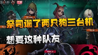 第五人格：ZQvsWB 祭司遛了两只狗三台机！想要这种队友