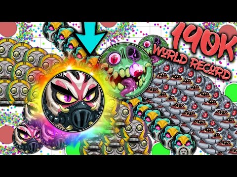 agar io solo world record 190k mass crazy solo agario g