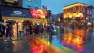 Camden Town London Rain Walk at Dusk - Camden High Street, Market & Lock