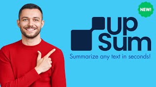 UpSum:  Summarize Text From ANY Document in Seconds w/ This New Website