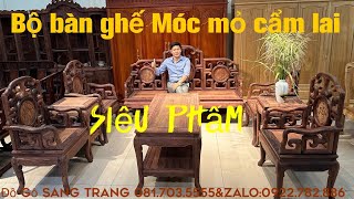 SIÊU PHẨM !BỘ BÀN GHẾ MÓC MỎ CẨM LAI 8 MÓN CHẤT GỖ TÍA VÂN TỰ NHIÊN RẤT ĐẸP#bànghế#banghephongkhach