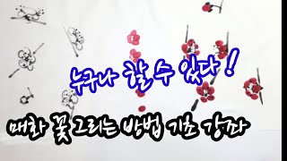 [그림보따리 제105편]사군자 기초 강좌 매화꽃 그리는 방법