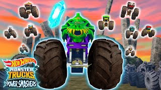 Hot Wheels Monster Trucks vs. Skelezaurus! | Hot Wheels Monster Trucks Power Smashers Pogromcy Mocy