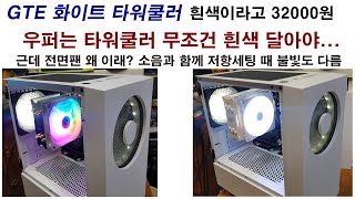 우퍼는 타워쿨러를 흰색 불빛으로 꼭 달아야 함. 흰불빛 모델이 gte v2 밖에 없음. 우퍼케이스 전면팬 품질차이 심해서 어떤 팬은 저항 달면 불빛 약하고 어떤 팬은 괜찮고~