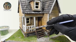 How to make a house using balsa wood / DIORAMA TUTORIAL / Autumn 1/35 scale