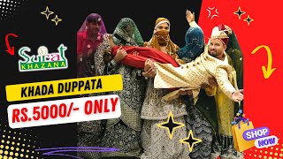 ✨ Jashn-e-Shaddi Special! ✨🎉 KHADA DUPPATA at Rs.5000/- Only Visit Now @SuratkhazanaGulbarga  🛍️💃