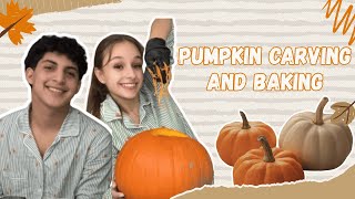 Pumpkin Carving and Baking Vlog | Cozy Fall Day at Home