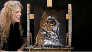 Learn How to Paint NIGHT OWL with Acrylic - Paint and Sip- Animal Portrait Step