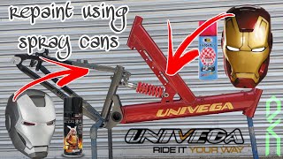 Bike Repaint Using Spray Cans | (1998) Univega Flyte 850 Iron Man X War Machine Custom Paint Job