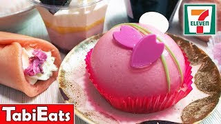 Trying Japan 7-11 Sakura Desserts 2018