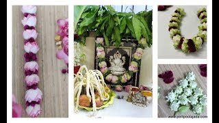 Folded Lotus garland ideas for  Navratri and Diwali