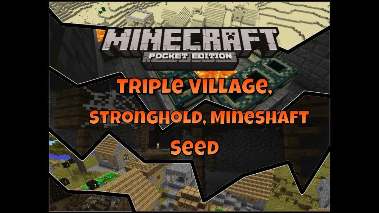 Stronghold, 3 Village And Mineshaft Seed Minecraft Pe - YouTube