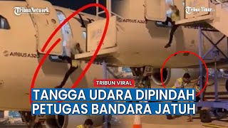 Detik-detik Petugas Bandara Jatuh dari Pintu Pesawat, Tak Sadar Tangga Udara Dipindah Posisi