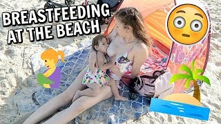 BREASTFEEDING AT A PUBLIC BEACH!