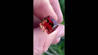 6.45 ct Oregon Sunstone, flawless red, gold, purple precision faceted in the USA by Mike Soebbing