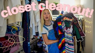 decluttering my closet for 2025! TRYING ON EVERYTHING I OWN!!